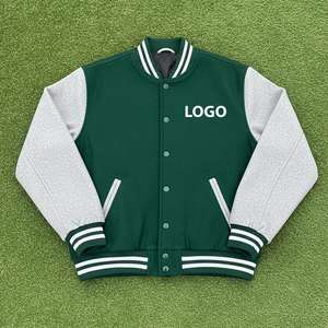 Blouson universitaire vintage pour homme, personnalisable avec logo, broderie en chenille de laine, décontracté, hiver, manches en cuir vierges, grandes tailles - Product Image 6