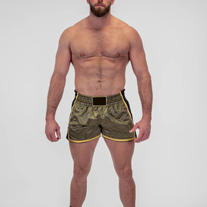Shorts de boxe Muay Thai pour hommes de haute qualité, confortables, personnalisés, imprimés, 100% polyester, solides, séchage rapide, respirants - Product Image 3