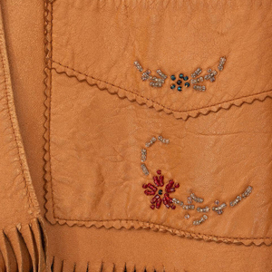 Custom Low Moq Women's Brown Suede <b>Fringed</b> <b>Jacket</b> With Embroidered Floral Design Turn-down Collar Full Sleeve Autumn Style - Product Image 6