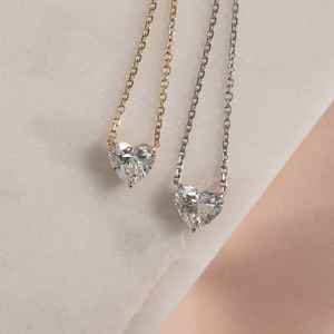 Collar de Oro Amarillo de 14K con Diamante Natural CVD Certificado por IGI, Corte Corazón, 3CT, Chapado en Oro, VS1, Color FG, Joyería Fina para Mujer, Lujo, OEM - Product Image 6