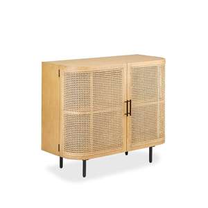 Premium Rattan with High Quality Material Living Room Cabinet Modern Slab Doors Ample Storage Compartments - Product Image 2