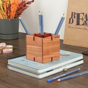 Eco Friendly Wooden <b>Pen</b> Stand Handmade Office Supplies Holder Desktop <b>Organizer</b> For Corporate Gifting Attractive - Product Image 1