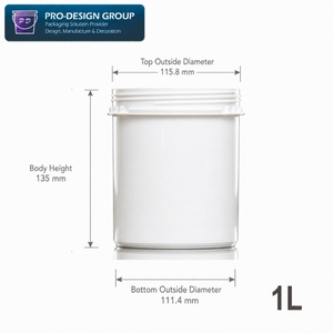 Pot en plastique HDPE à large ouverture de 1 L pour encre électronique, pâte argentée, stockage de produits chimiques, avec couvercle - Product Image 4