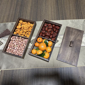 Plateau décoratif en bois au design unique pour servir des fruits secs, avec couvercle transparent, idéal pour les mariages et les cadeaux de fêtes, disponible au meilleur prix. - Product Image 1