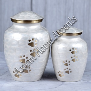 Elegant Pet Memorial Urn With Paw Print <b>Design</b> and Polished Surface for a Dignified Tribute <b>by</b> Axiom Home Accents - Product Image 3