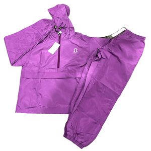<b>Men</b> Purple Waterproof Breathable Quick Dry Tracksuit Hooded Casual Full Length Joggers Set Lightweight Cotton Zipper Fly Closure - Product Image 5