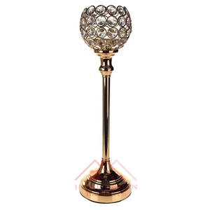 Porte-bougie chauffe-plat décoratif pour la maison, globe en cristal perlé pour centres de table de mariage - Product Image 3