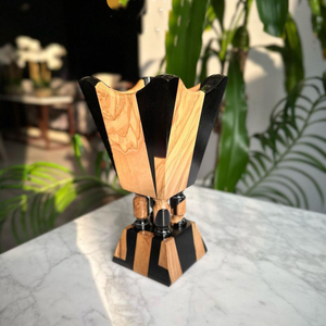 Quemador de Resina Mubkhar con Impresionantes Incrustaciones Verde Esmeralda Fusionadas con Copa de Metal y Detalles de Madera Natural para Decoración del Hogar - Product Image 5