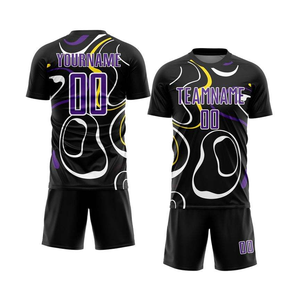 เสื้อฟุตบอลแบบกำหนดเองขายดี เป็นมิตรกับสิ่งแวดล้อม สำหรับผู้ใหญ่ ชุดยูนิฟอร์มทีมพิมพ์ลายแบบซับลิเมชั่น ชื่อทีมสีเขียว 100% - Product Image 1