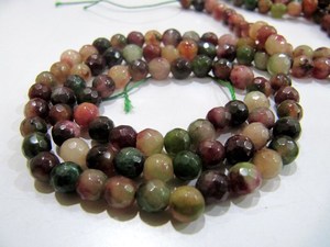 Cuentas facetadas redondas de zoisita rubí genuina natural de 6 mm, hebra de 8 pulgadas - Product Image 5