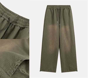 <b>Jogger</b> Trousers Straight Casual Wear French Terry <b>Polyester</b> Cotton Acid Wash Sun Faded Breathable Eco-Friendly Jogging Pants Men - Product Image 4
