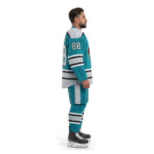 Camiseta de hockey sobre hielo personalizada para hombre, 100% poliéster, malla gruesa, uniforme de equipo extragrande, transpirable, con cuello con cordones - Product Image 3