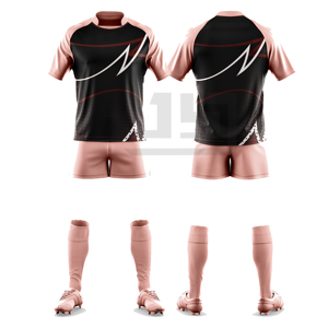 ชุดกีฬารักบี้ เสื้อเจอร์ซีย์พิมพ์ลายตามสั่ง กางเกงขาสั้น แห้งเร็ว ระบายเหงื่อ กันลม โพลีเอสเตอร์ 100% ชุดกีฬาพร้อมชื่อทีม - Product Image 5