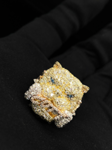 Anillo de Pantera de Diamantes de Plata 925 de Lujo, Corte Brillante Redondo, Diamantes Naturales, Unisex, para Uso Diario - Product Image 4