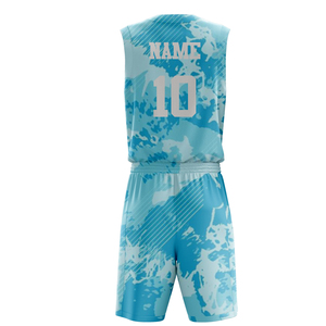 Conjuntos de Uniformes de Baloncesto Sublimados Personalizados, Camisetas de Malla Transpirable, Pantalones Cortos Deportivos, Impresión por Transferencia de Calor, UPF 50, Absorción de Humedad - Product Image 2