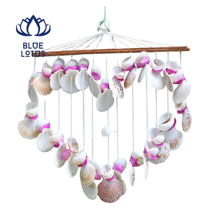 Moulin à vent artisanal en coquillages naturels découpés, style plage, à suspendre, pour la décoration de la maison, du jardin, du patio et les cadeaux - Product Image 6