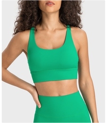 Eco Friendly <b>Women</b> Open <b>Back</b> Yoga Sports Bra High Support Breathable Fabric Removable Pads Fitness Workout Top - Product Image 6
