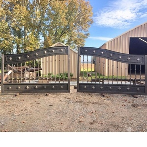 Portail de jardin double battant en fer forgé KHP, robuste, thermolaqué, design européen, entrée sécurisée, installation facile pour villa - Product Image 3