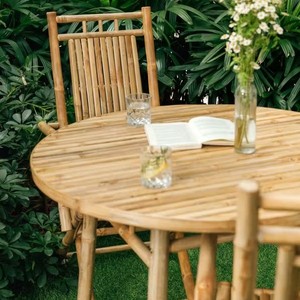 Wholesale Natural <b>Bamboo</b> Dining <b>Table</b> Eco Friendly Solid <b>Bamboo</b> Furniture for Home Cafe Restaurant OEM Custom Available - Product Image 2