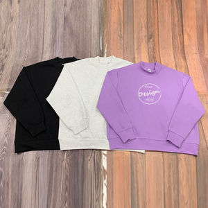 OEM Haute Qualité Pull Col Montant Léger et Respirant 100% Coton Uni Coupe Oversize Épaules Tombantes pour Femme Faible MOQ - Product Image 2