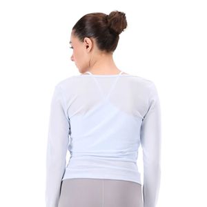 Shirt CrossoveWomen Light Blue Long Sleeve Mesh <b>Top</b> Sheer Sleeve Fitted Layering r Neckline Slim Fit Casual Fashion Basic Women' - Product Image 6