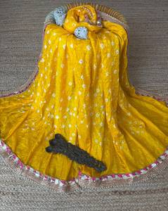 Dupatta en soie artisanale de qualité supérieure avec bordure en dentelle élégante, dupatta traditionnelle du Rajasthan, bandhej pour femmes, vente en gros à l'exportation - Product Image 2