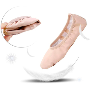 Chaussons de ballet en cuir PU souple, chaussures de danse pour filles, femmes, adultes et enfants, fabriqués au Pakistan, professionnels. - Product Image 3