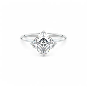 Anillo de compromiso de diamante cultivado en laboratorio con corte radiante, engaste catedral, anillo solitario de oro, anillo nupcial minimalista, joyería fina para mujer - Product Image 2