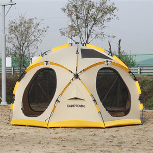 Tente de camping octogonale, tente extérieure imperméable pour 4-5 personnes, origine Vietnam, double couche, imperméable, installation facile, tente de glamping. - Product Image 5