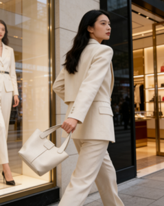 Bolso de Mano de <span class=keywords><strong>Piel</strong></span> Sintética para <span class=keywords><strong>Mujer</strong></span>, Estilo Casual, con Cierre de Botón, Dos Correas, Poliéster Impermeable y Ligero, Nuevo de Fábrica - Product Image 1