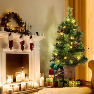 5ft Pre-Lit Artificial Christmas <b>Tree</b> with 100 Clear LED <b>Lights</b> 260 Tips PVC Red Berries Pine Cones and for UL Adapter - Product Image 6