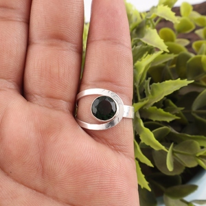 New Arrival Designer Green Tourmaline Gemstone Work <b>Ring</b> In 925 Sterling Silver Plated Channel Setting Jewellery For Women's - Product Image 1
