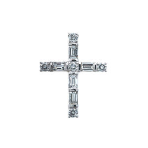 Premium Luxury 14K <b>Solid</b> <b>Gold</b> Iced Cross Custom Baguette Jesus Natural VS Real Diamond Christian Religious Gift <b>Pendants</b> Charms - Product Image 1