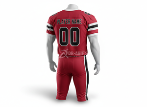 Maillot de football américain personnalisé pour équipe, rouge, col en V, manches courtes, sublimé, respirant, en mesh, uniforme sportif pour homme - Product Image 4