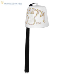 Chapeau Fez Maçonnique Traditionnel de Luxe de Haute Qualité avec Broderie 3D, Réglable, Unisexe, Utilisation Toutes Saisons - Product Image 2