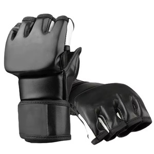 Guantes de MMA al por mayor, paquete a granel, guantes de boxeo profesionales de palma abierta para entrenamiento de artes marciales, de cuero PU con muñequera ajustable - Product Image 2