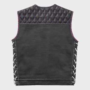 เสื้อกั๊กหนังสไตล์คลับสำหรับผู้ชาย - Product Image 2