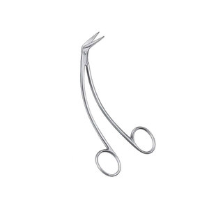 Tijeras de disección de acero inoxidable con cuchillas anguladas de precisión, reutilizables y autoclavables para uso quirúrgico y médico. - Product Image 4