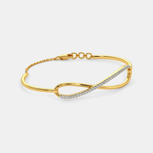 <b>Infinity</b> Loop Diamond Gold <b>Bracelet</b> - Product Image 2