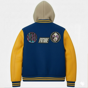 All Over Print Letterman Custom Logo Men Hooded Varsity Jackets Hot Selling Custom Cool Style Winter Baseball Jacket For <b>Boys</b> - Product Image 2