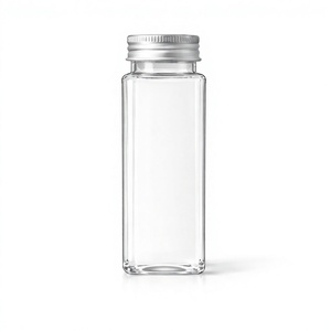 Botella Cuadrada PET VN300-3322 Personalizable de 300 ml con Tapa de Rosca de Aluminio para Bebidas, Té y Jugos - Product Image 1