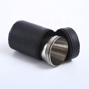 Juego de Vasos de Chupito Mini Imra Impex con Funda de Cuero, 4 Vasos Portátiles para Vino, Color y Logotipo Personalizables, para Campamento, Fiestas y Viajes - Product Image 4