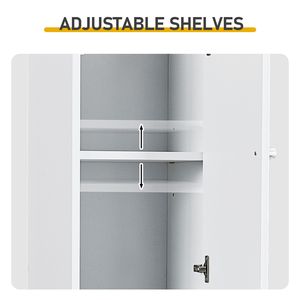 Mobile da Bagno in Truciolato Bianco con Rivestimento in Melamina 30*30*170cm con Due Ante, Un Cassetto e Un Ripiano - Product Image 5
