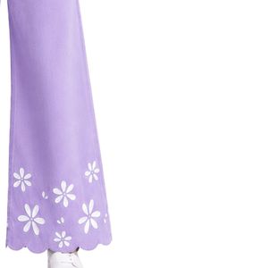 Jeans Anchos de Mujer con Bordado Floral Morado Lavanda, Cintura Alta, Casuales, de Mezclilla, Personalizados, OEM, Marca Privada, Pantalones de Moda - Product Image 4