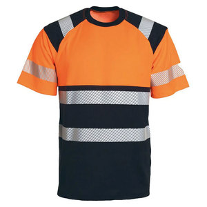 OEM Short Sleeve Custom 100% Polyester High Visibility Breathable Quick Dry Hi Vis Roadway Safety Reflective T-Shirts - Product Image 5