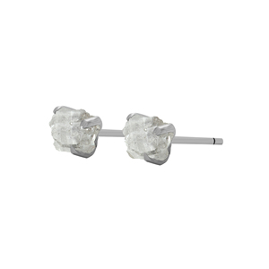 925 Silver Natural Petroleum Quartz Rough Butterfly Lock Stud <b>Earrings</b> Fashion Trendy Dainty Prong Setting Wedding 3 Pairs Pack - Product Image 2