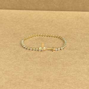 Pulsera de 14 Quilates con Piedra Natural, Elegante Joyería de Diamantes Cultivados en Laboratorio para Mujer, Regalo Perfecto, Diseño de Lujo - Product Image 3