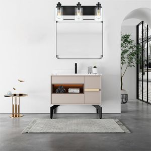 3-Light Black <b>Industrial</b> Wall Mount <b>Lamp</b> Clear Glass <b>Shade</b> Vanity Light Fixtures for Bathroom Over Mirror Lighting - Product Image 5