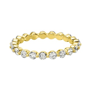 Ensemble de trois bagues empilables de luxe SATVIK RATNA avec des bandes en or jaune poli, diamants cultivés en laboratoire certifiés IGI - Product Image 3