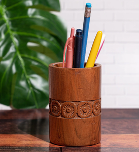Wood Pen Holder Gifts Organizer Desktop Accessories Top Selling <b>Brush</b> Pot Organizer for Stationery Table Storage Pencil Holder - Product Image 1